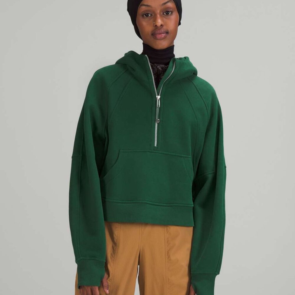 Lululemon Scuba Oversized Half-Zip Hoodie Everglade Green XS/S
